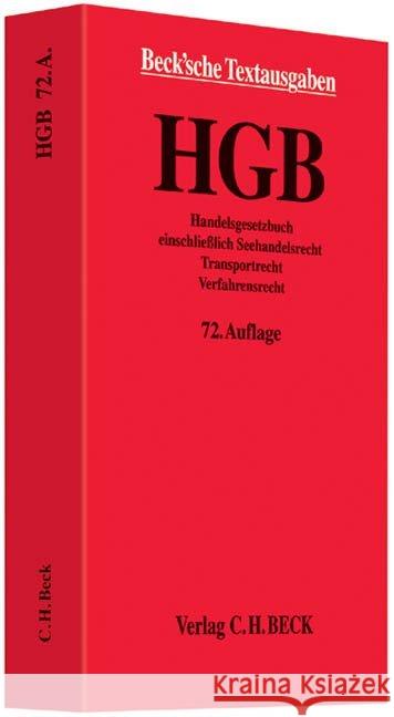 Handelsgesetzbuch (HGB) : Einschließlich Seehandelsrecht, Transportrecht und Verfahrensrecht. Textausg.  9783406633461 Beck Juristischer Verlag - książka