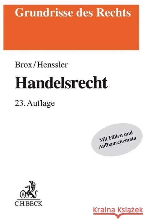 Handelsrecht Brox, Hans; Henssler, Martin 9783406752582 Beck Juristischer Verlag - książka