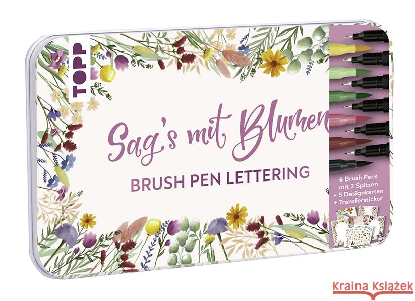 Handlettering Designdose Brush Pens Sag's mit Blumen frechverlag 4007742185145 Frech - książka
