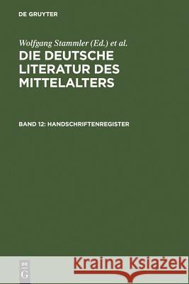 Handschriftenregister Christine Stollinger-Loser 9783110176735 Walter de Gruyter - książka