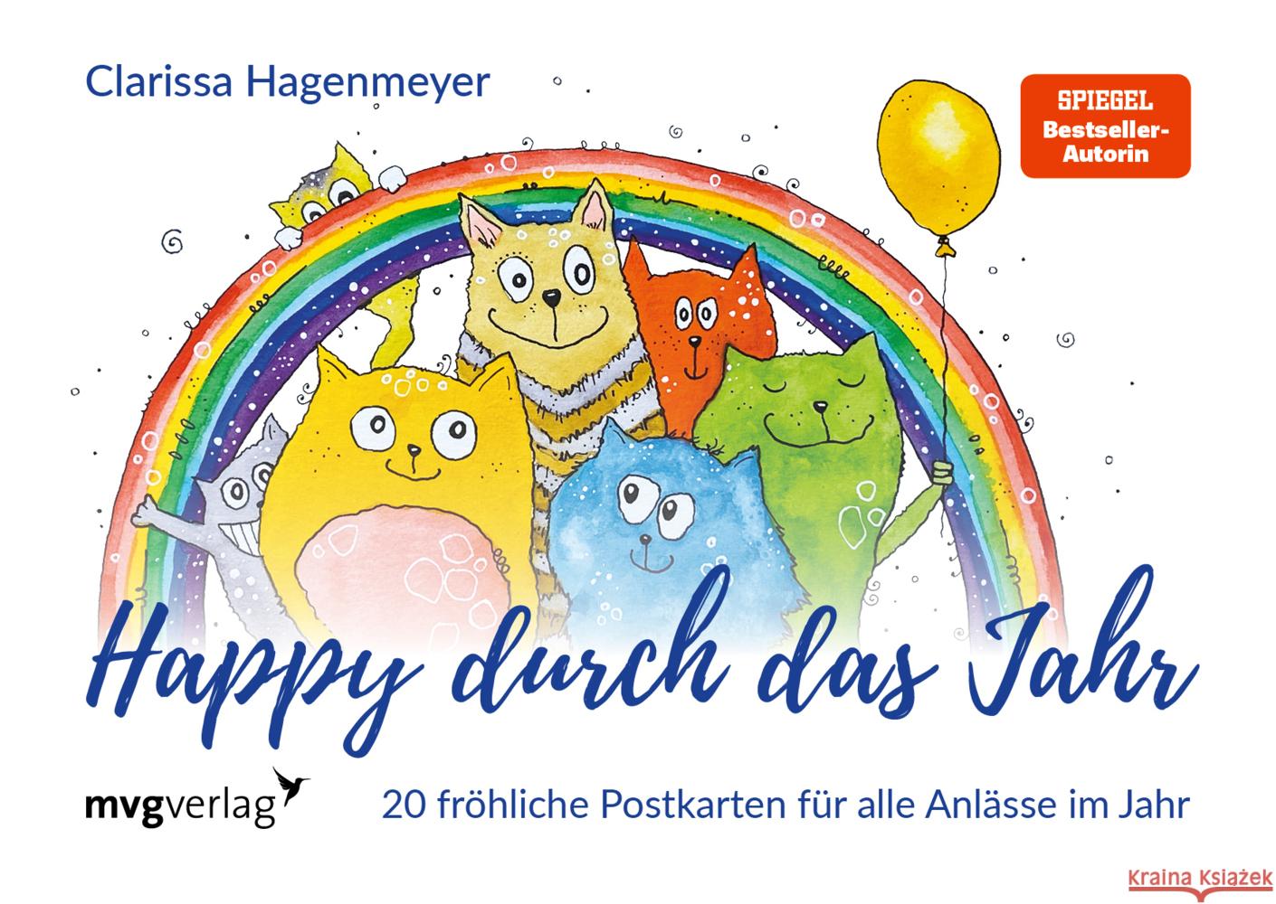 Happy durch das Jahr: Postkarten Hagenmeyer, Clarissa 9783747404058 mvg Verlag - książka