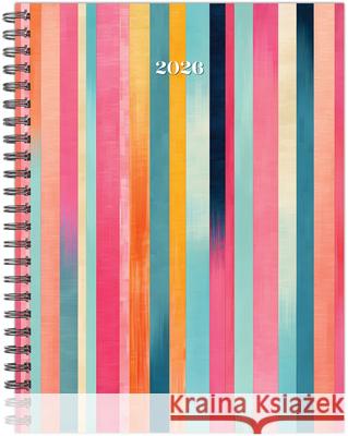 Happy Stripe 2026 6.5 X 8.5 Weekly Monthly Softcover Planner Willow Creek Press 9781549256677 Willow Creek Press Calendars - książka