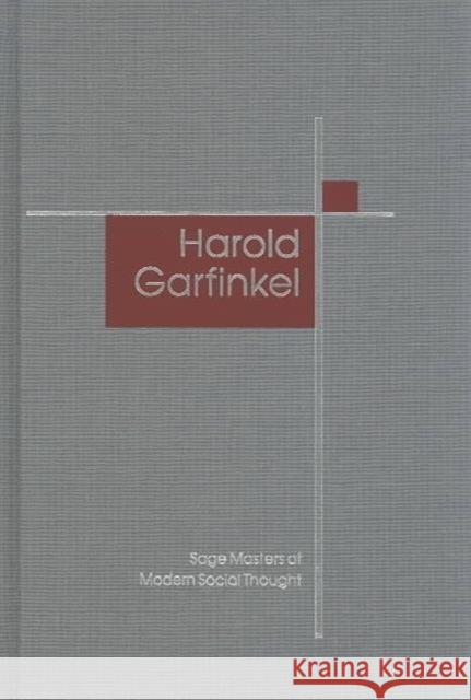 Harold Garfinkel Wes Sharrock Michael Lynch Wes Sharrock 9780761974598 Sage Publications - książka