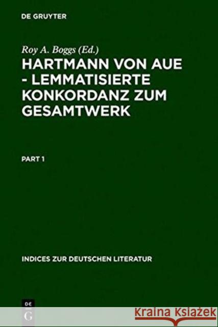 Hartmann von Aue - Lemmatisierte Konkordanz zum Gesamtwerk, 2 Teile  9783484380127 X_Max Niemeyer Verlag - książka