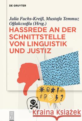 Hassrede an Der Schnittstelle Von Linguistik Und Justiz Julia Fuchs Mustafa Temm Oğlakcıoğlu 9783111682808 de Gruyter - książka