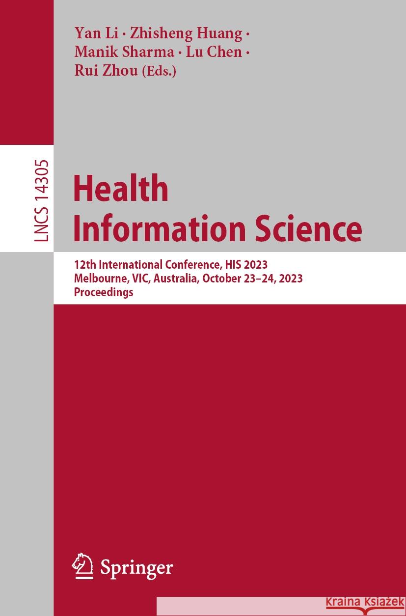 Health Information Science  9789819971077 Springer Nature Singapore - książka