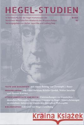 Hegel-Studien 43 Walter Jaeschke Ludwig Siep 9783787347865 Felix Meiner - książka