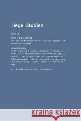 Hegel-Studien / Hegel-Studien, Band 29 Otto Pöggeler, Friedhelm Nicolin 9783787314935 Felix Meiner - książka