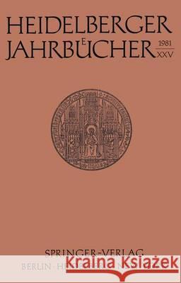 Heidelberger Jahrbücher  9783540108092 Springer - książka
