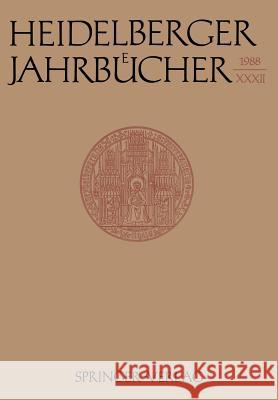 Heidelberger Jahrbücher  9783540500148 Springer - książka