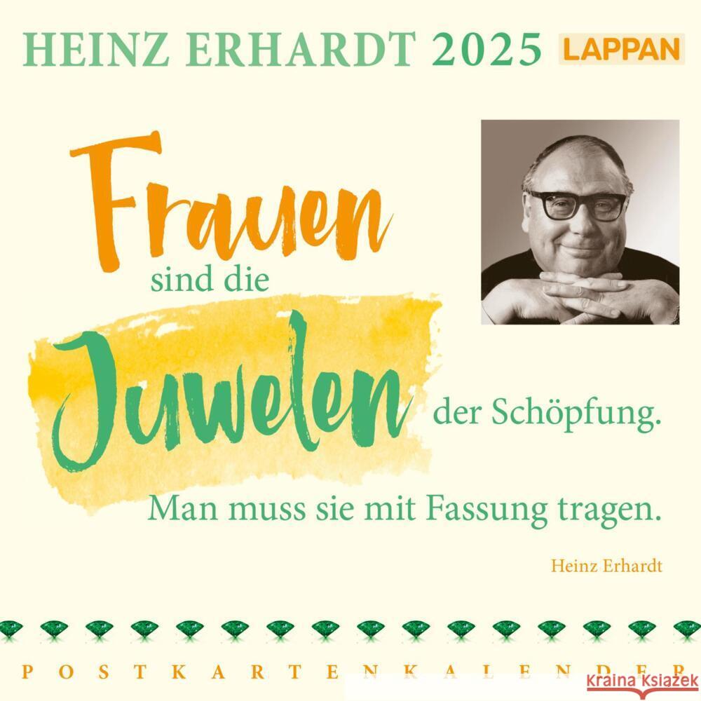 Heinz Erhardt Postkartenkalender 2025 Erhardt, Heinz 9783830321408 Lappan Verlag - książka