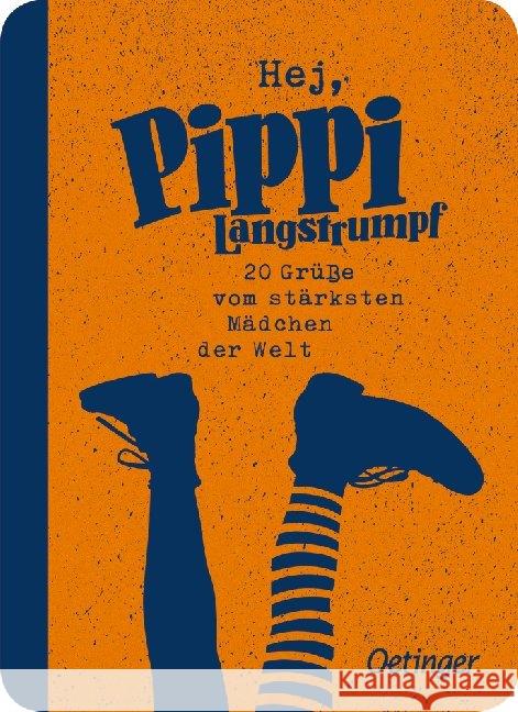 Hej, Pippi Langstrumpf! : 20 Grüße vom stärksten Mädchen der Welt Lindgren, Astrid 4260512181574 Oetinger - książka