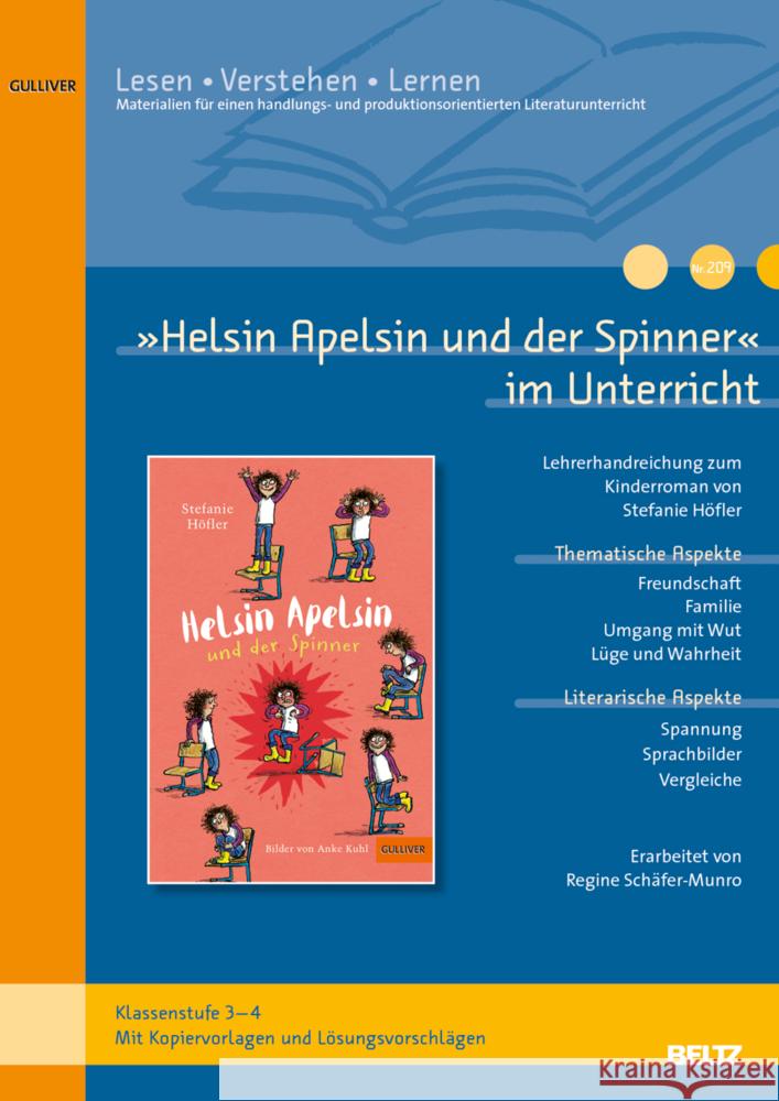 »Helsin Apelsin und der Spinner« im Unterricht Schäfer-Munro, Regine 9783407720108 Beltz - książka