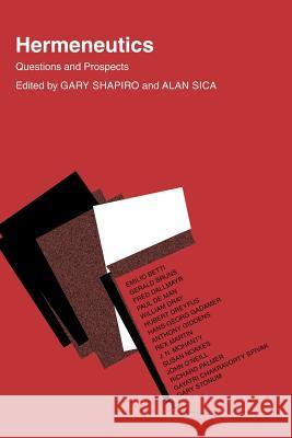 Hermeneutics : Questions and Prospects Gary Shapiro 9780870236525  - książka