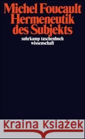 Hermeneutik des Subjekts : Vorlesungen am Collège de France 1974/1975 Foucault, Michel   9783518295359 Suhrkamp - książka
