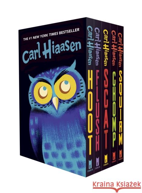 Hiaasen 5-Book Trade Paperback Box Set: Hoot; Flush; Scat; Chomp; Squirm Hiaasen, Carl 9780593301524 Ember - książka