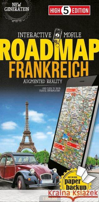 High 5 Edition Interactive Mobile Roadmap Frankreich. France : Strassenkarte Frankreich 1:800 000. New Generation  9783906908090 High 5 Edition - książka