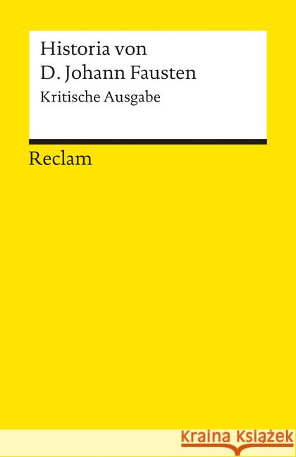 Historia von D. Johann Fausten, Krit. Ausg. : Text des Druckes von 1587. Mit d. Zusatz Texten d. Wolfenbütteler Handschrift u. d. zeitgenöss. Drucke Füssel, Stephan Kreutzer, Hans J.  9783150015162 Reclam, Ditzingen - książka