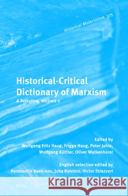 Historical-Critical Dictionary of Marxism: A Selection, Volume 2 Wolfgang Frit Frigga Haug Wolfgang K?ttler 9789004754959 Brill - książka