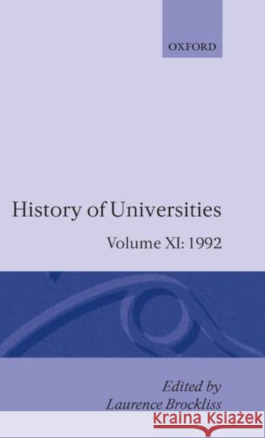 History of Universities: 1992 Brockliss, Laurence 9780198220015 Oxford University Press - książka