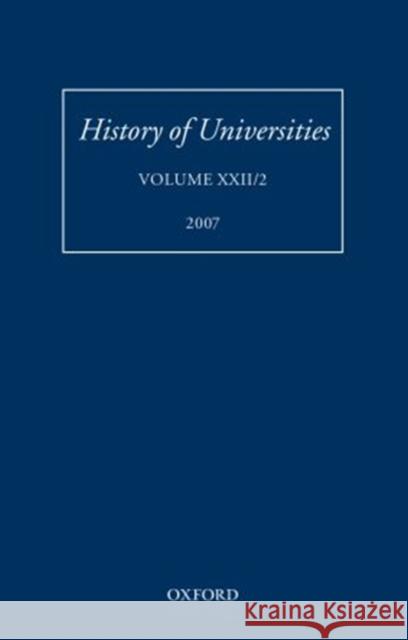 History of Universities, Volume 23/1 Feingold, Mordechai 9780199541041 Oxford University Press, USA - książka