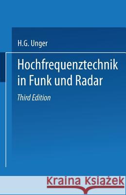 Hochfrequenztechnik in Funk Und Radar Hans-George Unger 9783519200185 Springer - książka