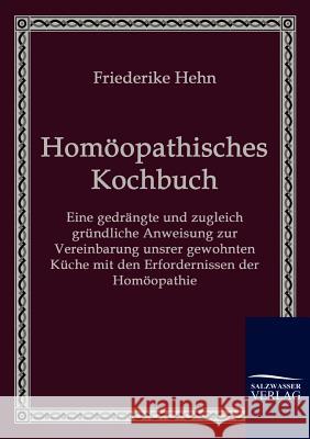 Homöopathisches Kochbuch Hehn, Friederike 9783861950813 Salzwasser-Verlag im Europäischen Hochschulve - książka