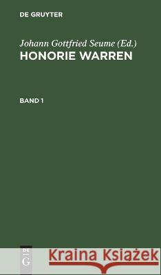 Honorie Warren No Contributor   9783112638651 de Gruyter - książka