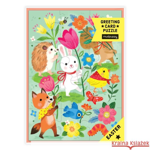 Hoppy Easter! Greeting Card Puzzle Mudpuppy 9780735383944 Galison - książka