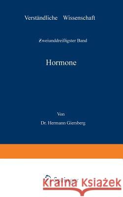 Hormone Hermann Giersberg H. Loewen 9783642890727 Springer - książka