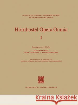Hornbostel Opera Omnia K. P. Wachsmann D. Christensen H. -P Reinecke 9789401016780 Springer - książka