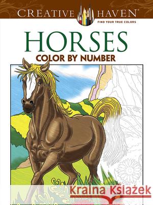 Horses Color by Number Coloring Book Toufexis, George 9780486793849 Dover Publications - książka