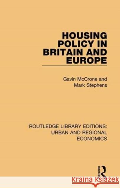 Housing Policy in Britain and Europe Gavin McCrone 9781138102323 Routledge - książka