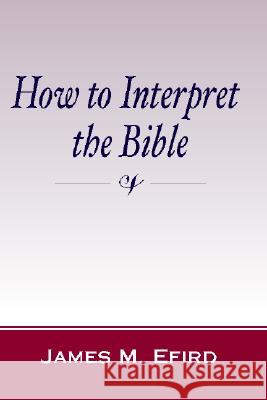 How to Interpret the Bible James M. Efird 9781579106324 Wipf & Stock Publishers - książka