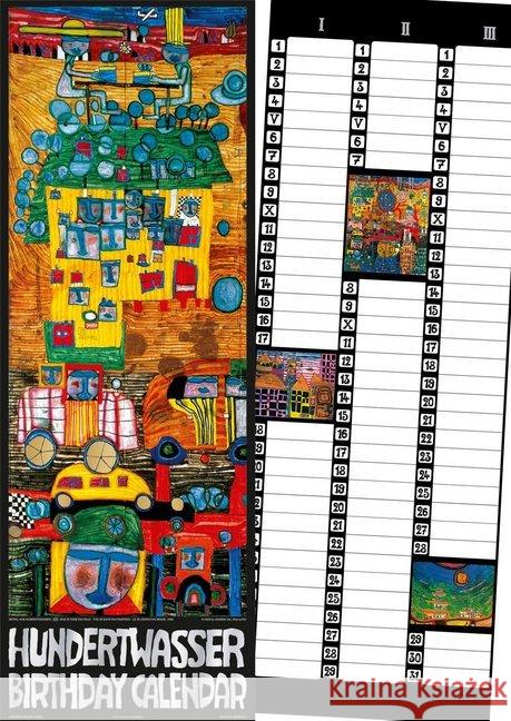 Hundertwasser Birthday Calendar : 3-Monats-Kalendarium  9783946177012 Wörner, Rutesheim - książka