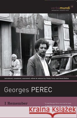 I Remember Georges Perec Philip Terry David Bellos 9781567925173 Verba Mundi - książka