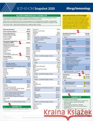 ICD-10-CM 2020 Snapshot Coding Card: Allergy/Immunology Ama 9781622029747 American Medical Association Press - książka