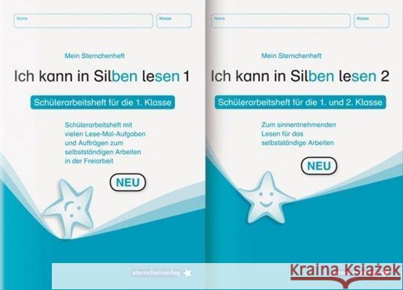 Ich kann in Silben lesen 1 und 2 - Schülerarbeitshefte für die 1. und 2. Klasse, 2 Hefte : Meine Sternchenhefte im Kombi zum selbstständigen Arbeiten in der Freiarbeit Langhans, Katrin 9783946904113 Sternchenverlag - książka