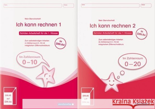 Ich kann rechnen 1 und 2 - Ausgabe in A4, 2 Hefte : Schülerarbeitshefte für die 1. Klasse. Meine Sternchenhefte Mathematik zum selbstständigen Arbeiten im Kombi Langhans, Katrin 9783946904182 Sternchenverlag - książka