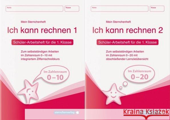 Ich kann rechnen 1 und 2, Schüler-Arbeitshefte für die 1. Klasse, 2 Tle. : Schüler-Arbeitsheft Mathematik zum selbstständigen Arbeiten im Zahlenraum 0-10 mit abschließender Lernzielübersicht. Schüler- Langhans, Katrin 9783981220759 Sternchenverlag - książka