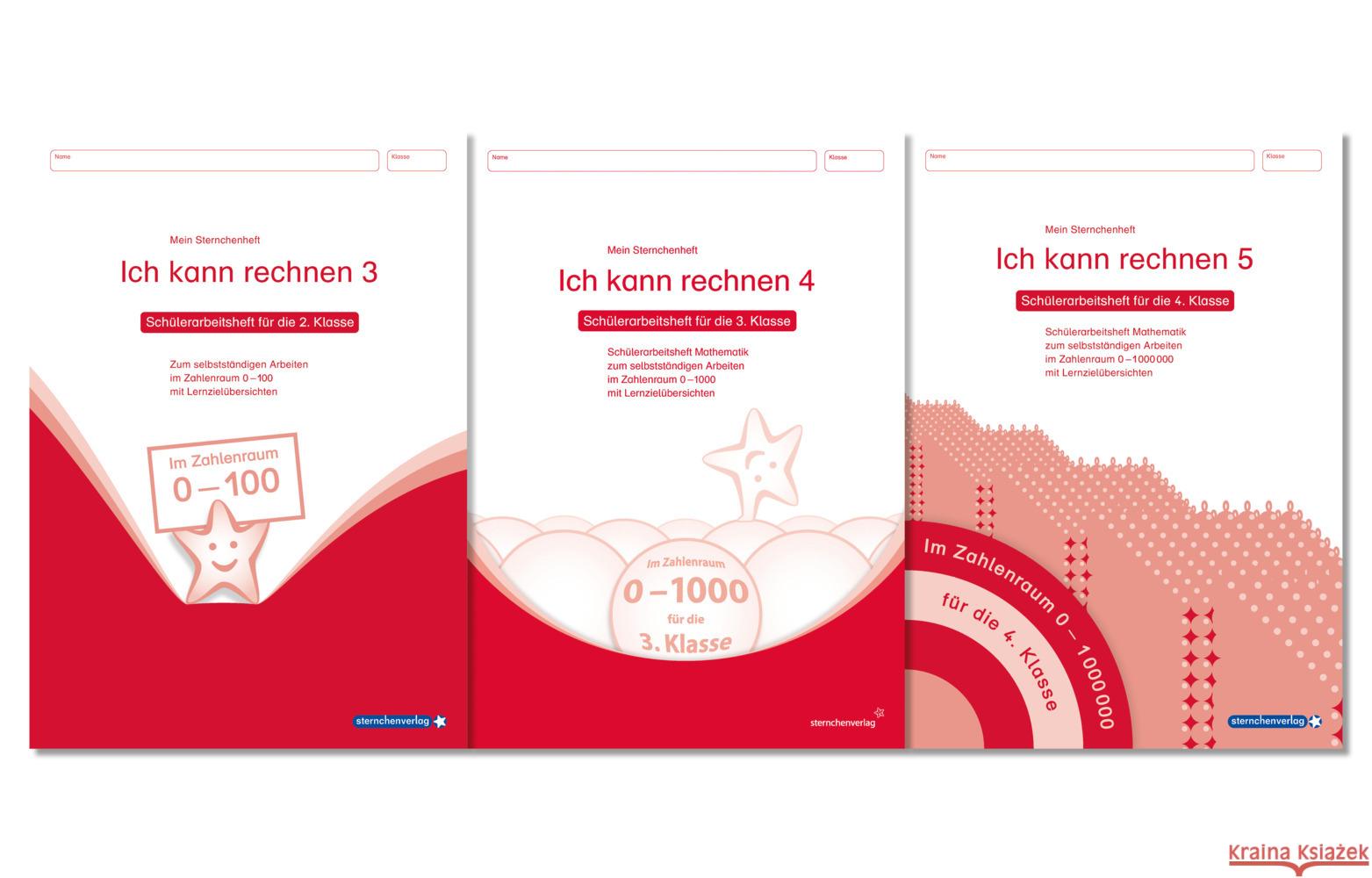 Ich kann rechnen 3, 4 und 5 - 3 Schülerarbeitshefte für die 2. bis 4. Klasse sternchenverlag GmbH, Langhans, Katrin 9783910429307 Sternchenverlag - książka