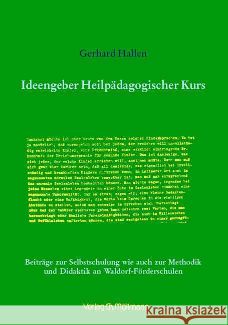 Ideengeber Heilpädagogischer Kurs Hallen, Gerhard 9783899793697 Möllmann - książka