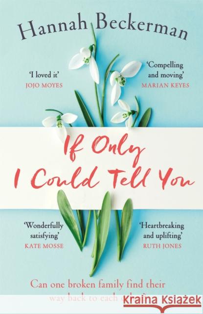 If Only I Could Tell You Hannah Beckerman   9781409177326 Orion Publishing Co - książka