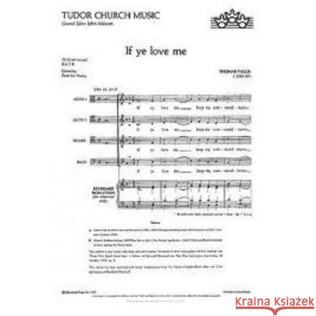 If ye love me Thomas Tallis 9780193521384 Oxford Primary/Secondary - książka