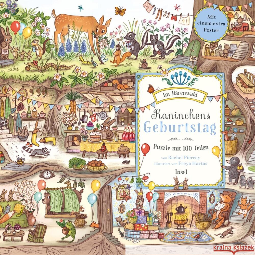 Im Bärenwald. Kaninchens Geburtstag. Puzzle mit 100 Teilen für Kinder ab 4 Jahre Piercey, Rachel 9783458643234 Insel Verlag - książka