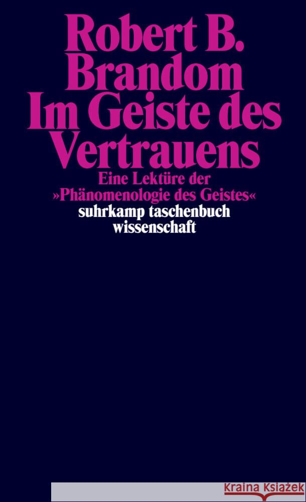 Im Geiste des Vertrauens Brandom, Robert B. 9783518300091 Suhrkamp - książka