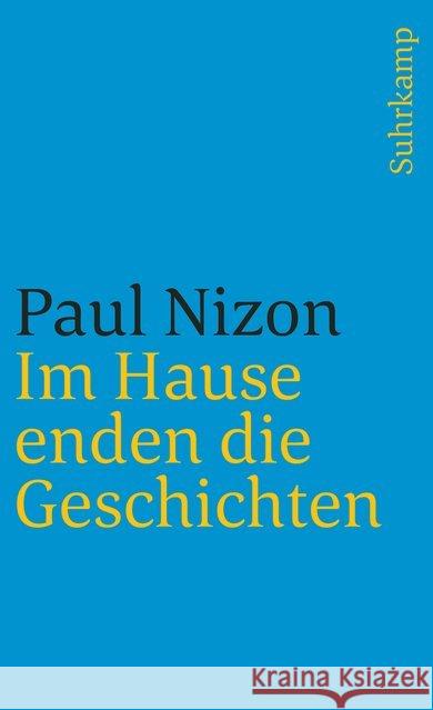 Im Hause enden die Geschichten Nizon, Paul 9783518388839 Suhrkamp - książka