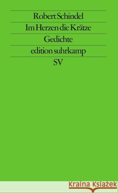 Im Herzen die Krätze Schindel, Robert 9783518115114 Suhrkamp - książka