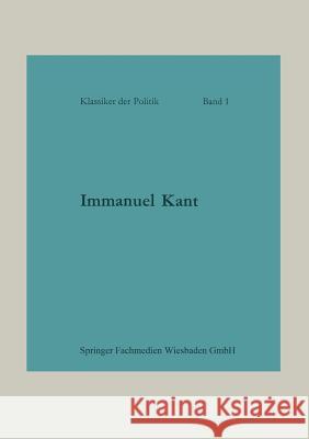 Immanuel Kant: Politische Schriften Otto Heinrich Vo 9783663196983 Vs Verlag Fur Sozialwissenschaften - książka