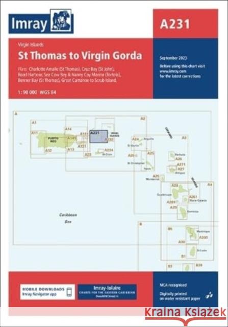 Imray Chart A231: St Thomas to Virgin Gorda  9781786795144 Imray, Laurie, Norie & Wilson Ltd - książka